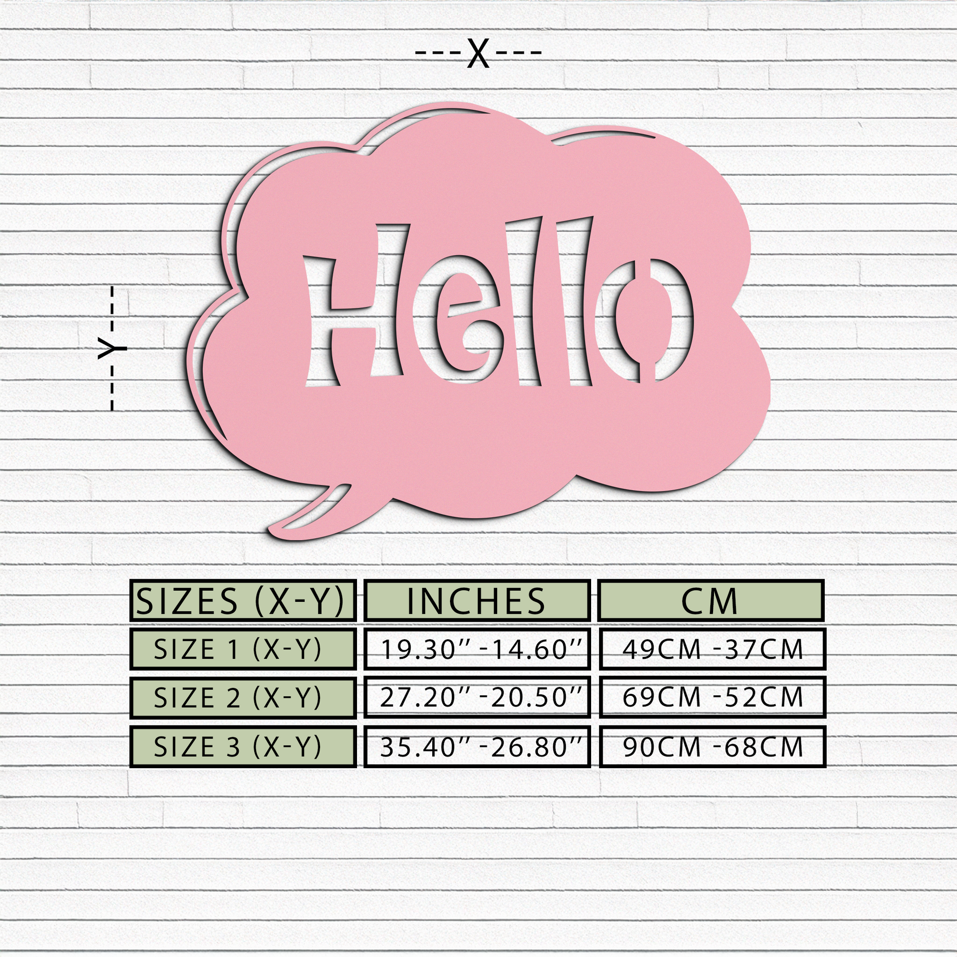 Pink Hello Speech Bubble Metal Wall Art – Playful Greeting Sign - KAFGP011 - Tampa Home & Garden Store