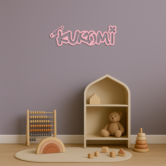 Pink Kuromi Metal Wall Art – Playful Character Typography Decor - KAFGP012 - Tampa Home & Garden Store