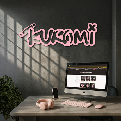 Pink Kuromi Metal Wall Art – Playful Character Typography Decor - KAFGP012 - Tampa Home & Garden Store