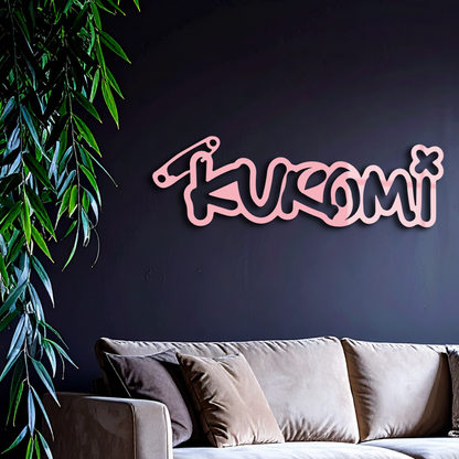 Pink Kuromi Metal Wall Art – Playful Character Typography Decor - KAFGP012 - Tampa Home & Garden Store