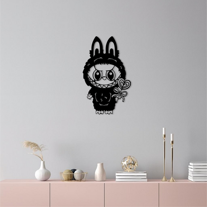 Pink Labubu Metal Wall Art – Playful Character Silhouette Decor - KAFGP008 - Tampa Home & Garden Store