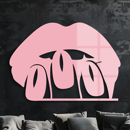 Pink Lips Metal Wall Art – Modern Glam Lip Design - KAFGP153 - Tampa Home & Garden Store
