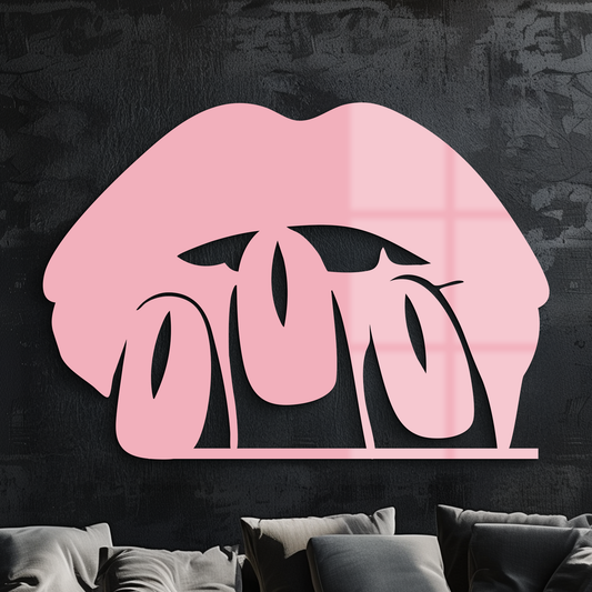 Pink Lips Metal Wall Art – Modern Glam Lip Design - KAFGP153 - Tampa Home & Garden Store
