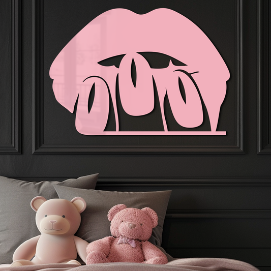 Pink Lips Metal Wall Art – Modern Glam Lip Design - KAFGP153 - Tampa Home & Garden Store