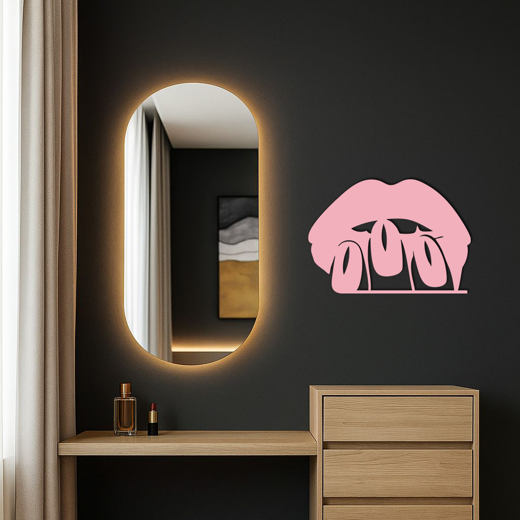 Pink Lips Metal Wall Art – Modern Glam Lip Design - KAFGP153 - Tampa Home & Garden Store