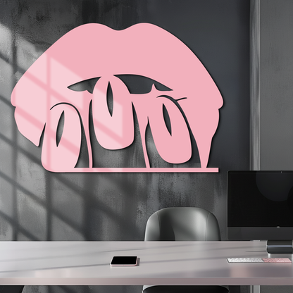 Pink Lips Metal Wall Art – Modern Glam Lip Design - KAFGP153 - Tampa Home & Garden Store