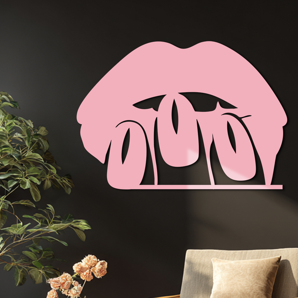 Pink Lips Metal Wall Art – Modern Glam Lip Design - KAFGP153 - Tampa Home & Garden Store
