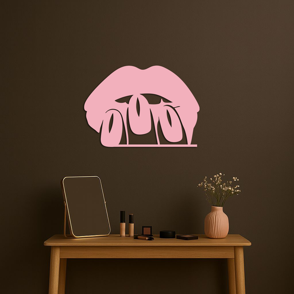 Pink Lips Metal Wall Art – Modern Glam Lip Design - KAFGP153 - Tampa Home & Garden Store
