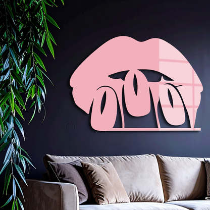 Pink Lips Metal Wall Art – Modern Glam Lip Design - KAFGP153 - Tampa Home & Garden Store