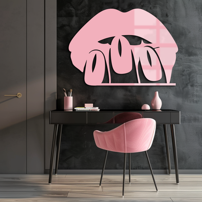 Pink Lips Metal Wall Art – Modern Glam Lip Design - KAFGP153 - Tampa Home & Garden Store