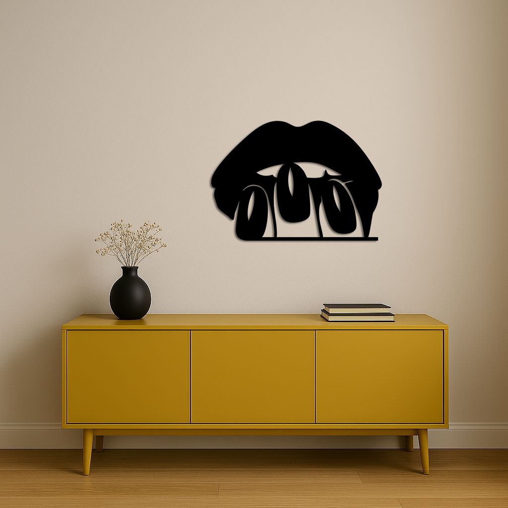 Pink Lips Metal Wall Art – Modern Glam Lip Design - KAFGP153 - Tampa Home & Garden Store