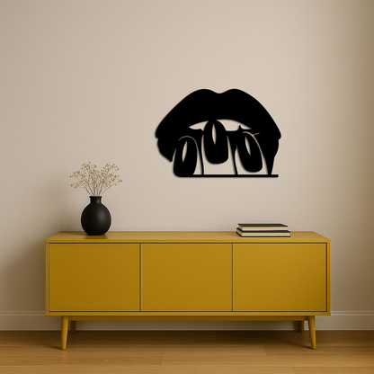 Pink Lips Metal Wall Art – Modern Glam Lip Design - KAFGP153 - Tampa Home & Garden Store