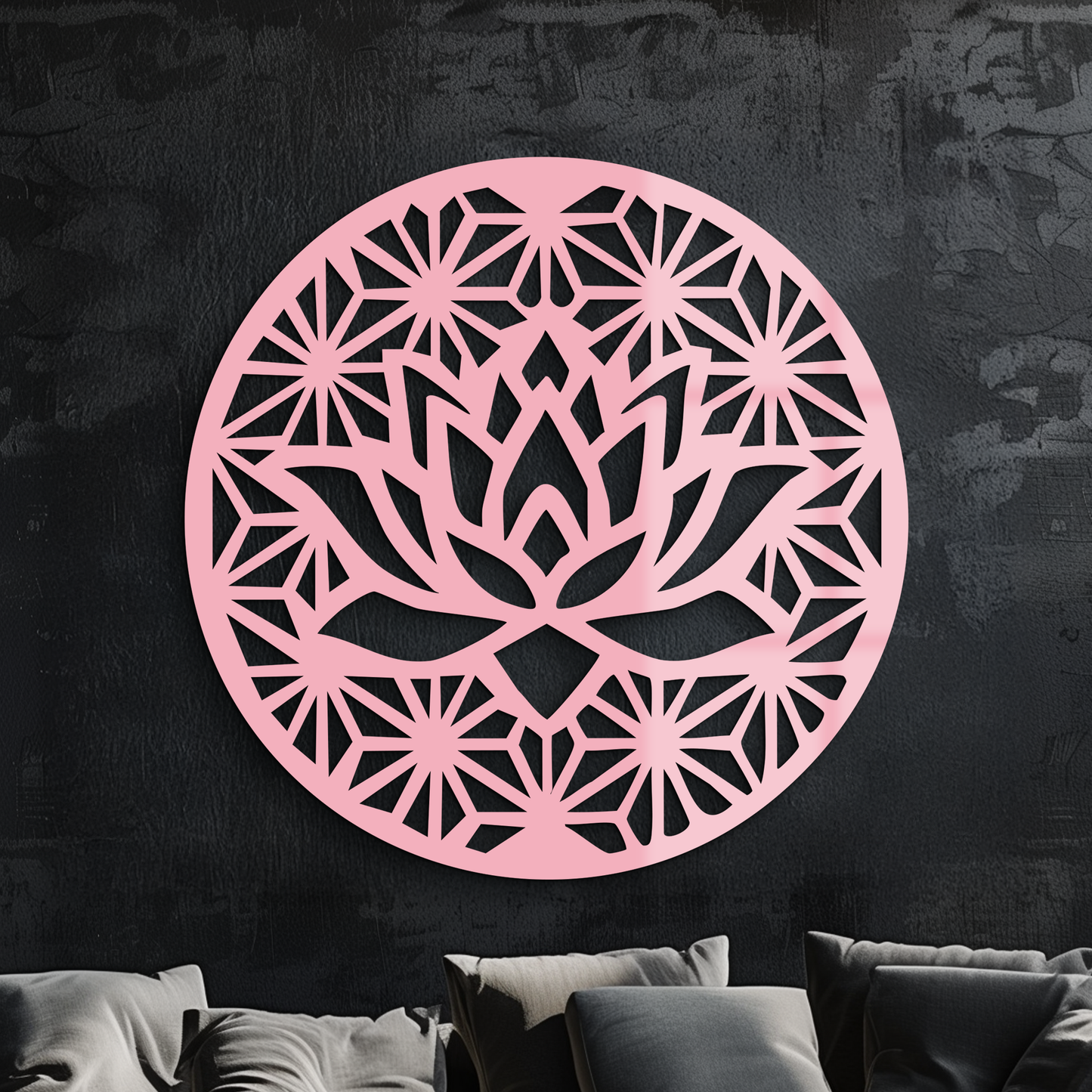 Pink Lotus Flower Metal Wall Art – Elegant Spiritual Bloom Design - KAFGP006 - Tampa Home & Garden Store