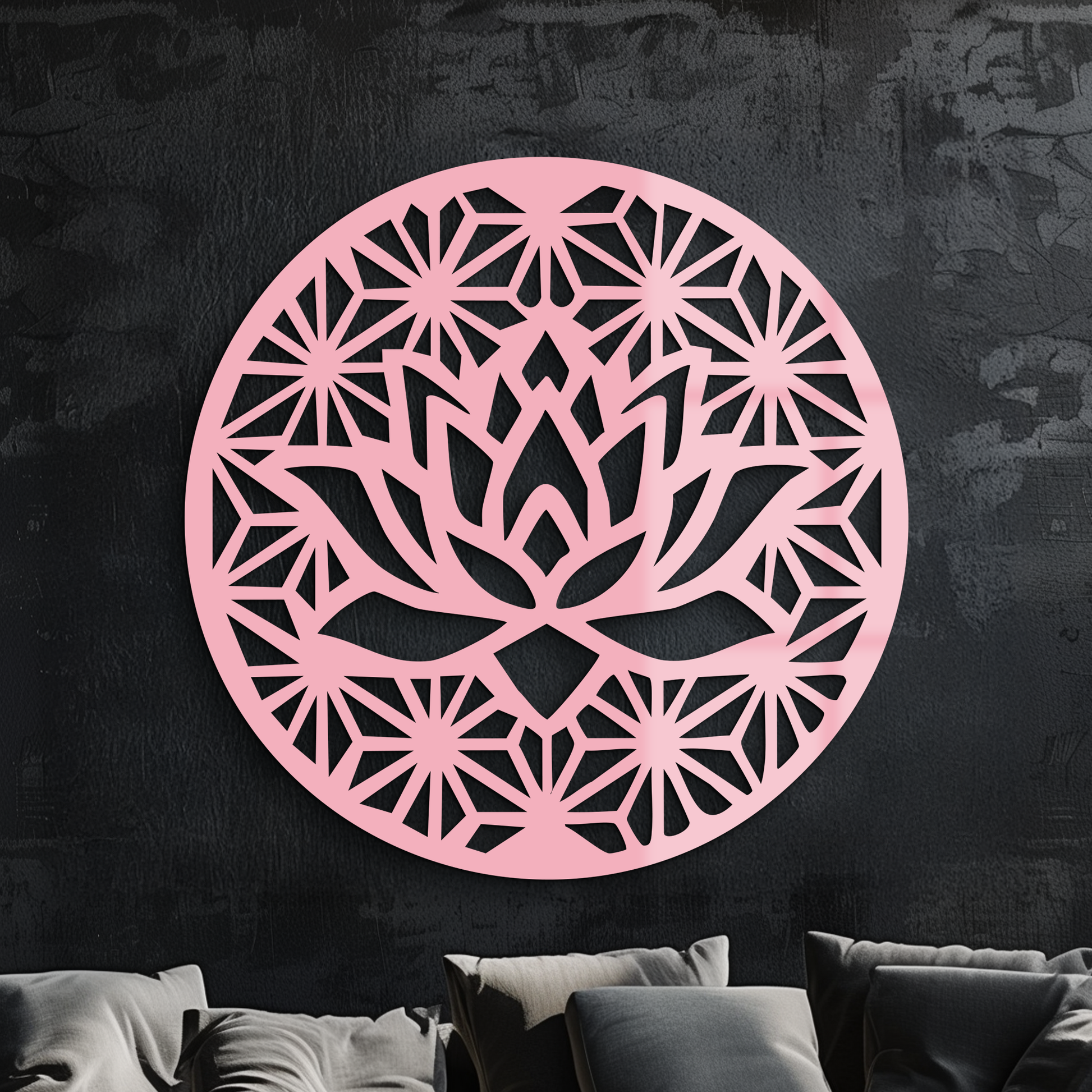 Pink Lotus Flower Metal Wall Art – Elegant Spiritual Bloom Design - KAFGP006 - Tampa Home & Garden Store