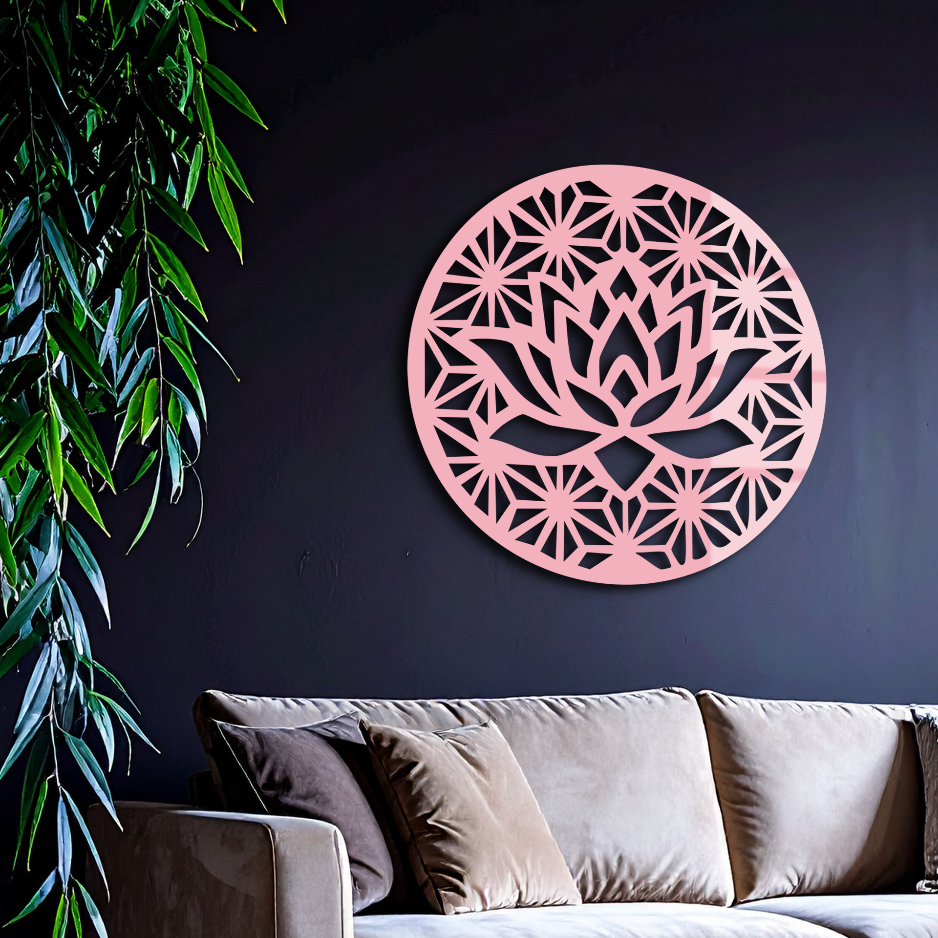 Pink Lotus Flower Metal Wall Art – Elegant Spiritual Bloom Design - KAFGP006 - Tampa Home & Garden Store