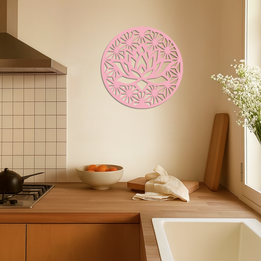 Pink Lotus Flower Metal Wall Art – Elegant Spiritual Bloom Design - KAFGP006 - Tampa Home & Garden Store