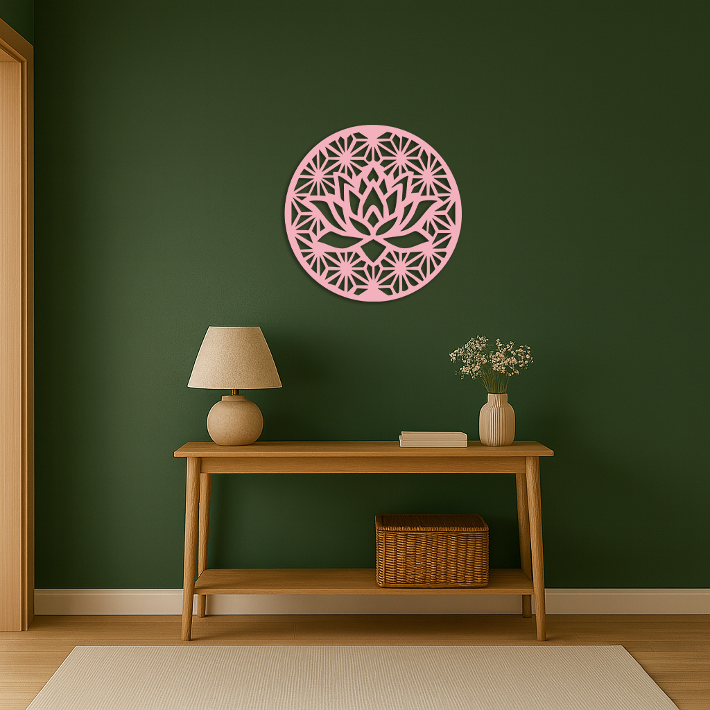 Pink Lotus Flower Metal Wall Art – Elegant Spiritual Bloom Design - KAFGP006 - Tampa Home & Garden Store