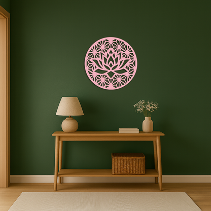 Pink Lotus Flower Metal Wall Art – Elegant Spiritual Bloom Design - KAFGP006 - Tampa Home & Garden Store