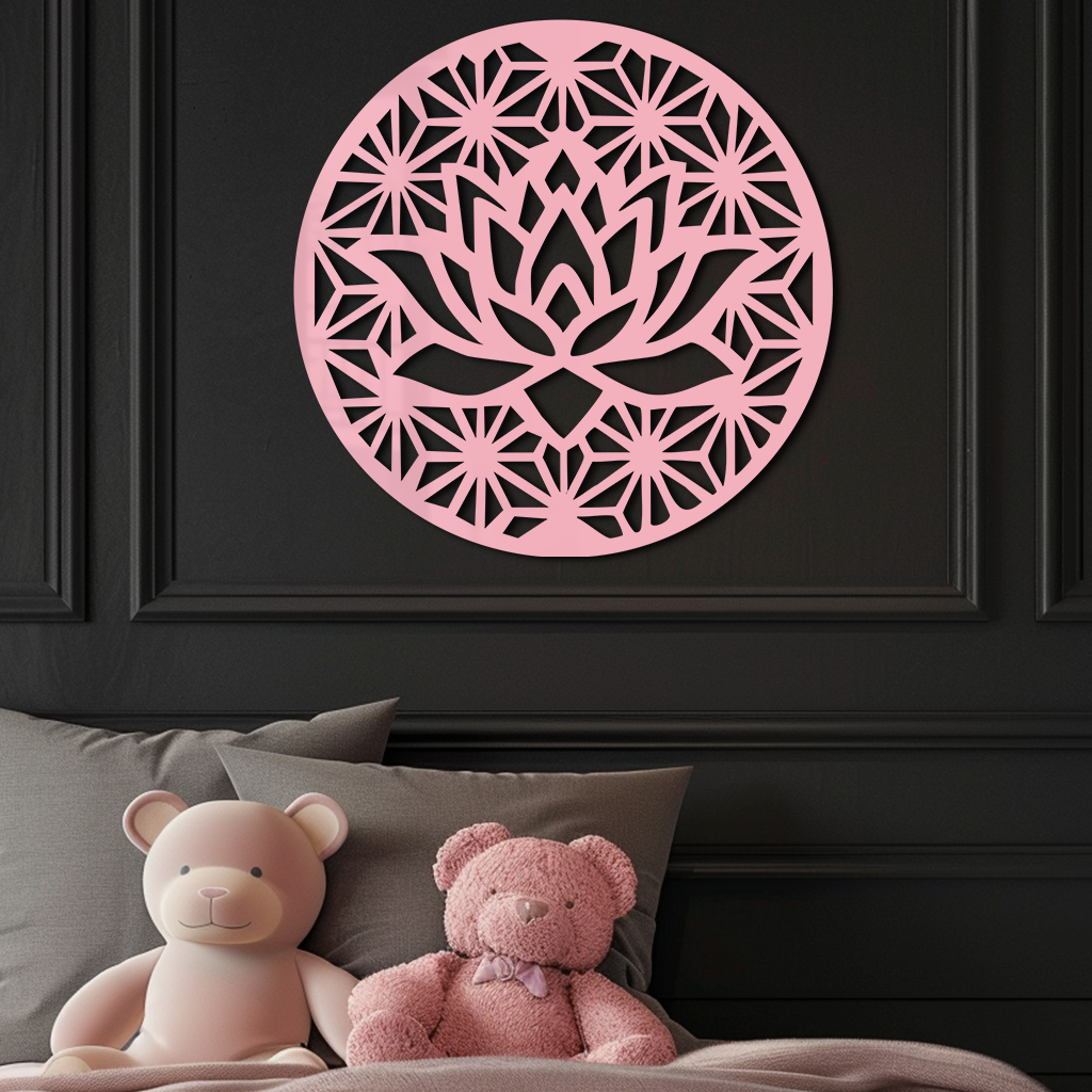 Pink Lotus Flower Metal Wall Art – Elegant Spiritual Bloom Design - KAFGP006 - Tampa Home & Garden Store