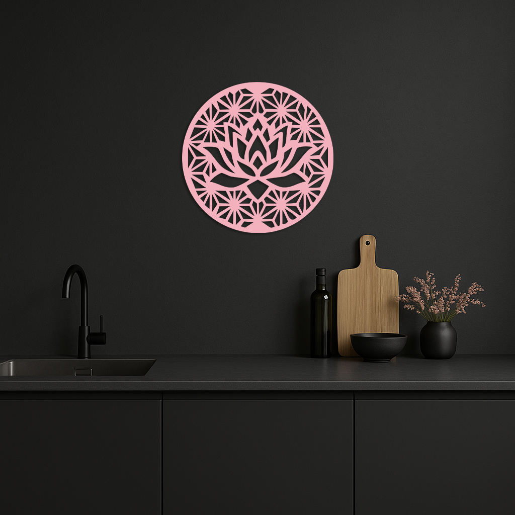 Pink Lotus Flower Metal Wall Art – Elegant Spiritual Bloom Design - KAFGP006 - Tampa Home & Garden Store