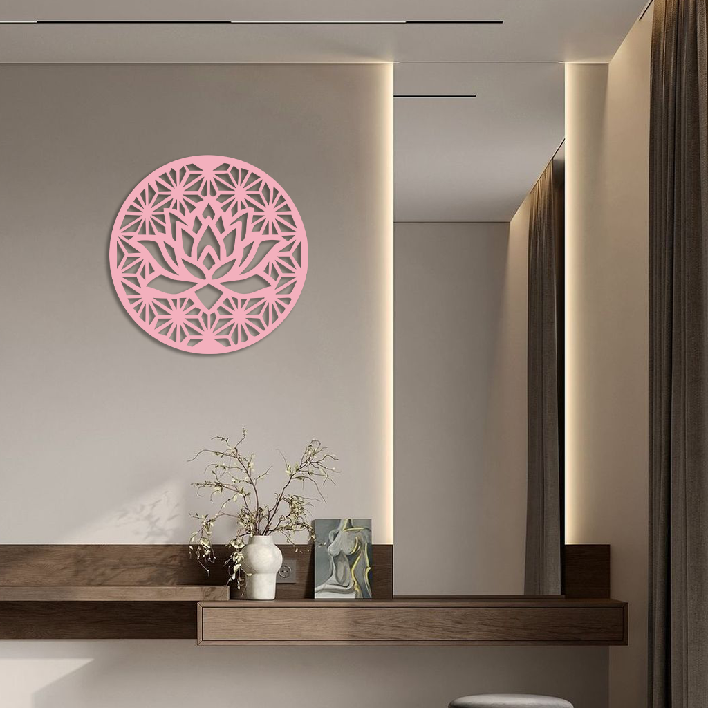 Pink Lotus Flower Metal Wall Art – Elegant Spiritual Bloom Design - KAFGP006 - Tampa Home & Garden Store