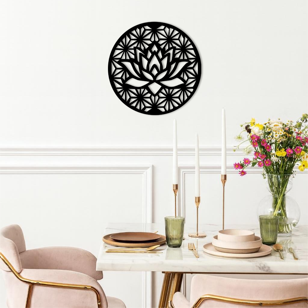 Pink Lotus Flower Metal Wall Art – Elegant Spiritual Bloom Design - KAFGP006 - Tampa Home & Garden Store