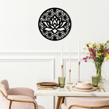 Pink Lotus Flower Metal Wall Art – Elegant Spiritual Bloom Design - KAFGP006 - Tampa Home & Garden Store