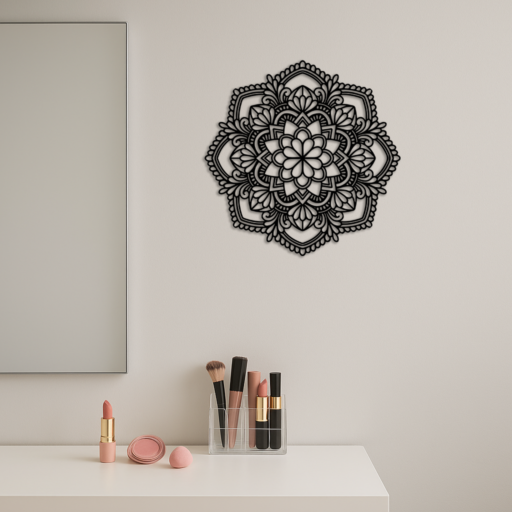 Pink Mandala Metal Wall Art – Intricate Bohemian Design - KAFGP016 - Tampa Home & Garden Store