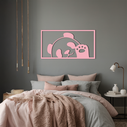 Pink Panda Silhouette Metal Wall Art – Cute Animal Design - KAFGP155 - Tampa Home & Garden Store