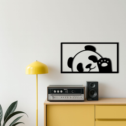 Pink Panda Silhouette Metal Wall Art – Cute Animal Design - KAFGP155 - Tampa Home & Garden Store