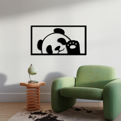 Pink Panda Silhouette Metal Wall Art – Cute Animal Design - KAFGP155 - Tampa Home & Garden Store