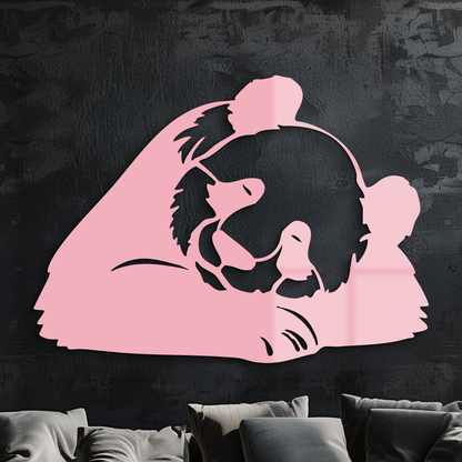 Pink Panda Silhouette Metal Wall Art – Modern Animal Design - KAFGP162 - Tampa Home & Garden Store