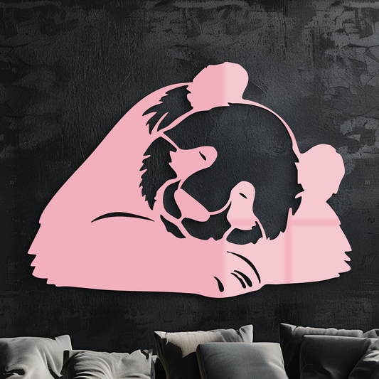 Pink Panda Silhouette Metal Wall Art – Modern Animal Design - KAFGP162 - Tampa Home & Garden Store