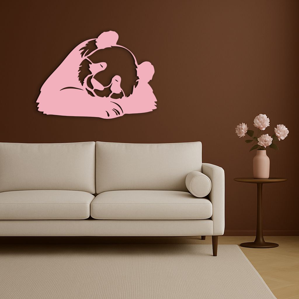 Pink Panda Silhouette Metal Wall Art – Modern Animal Design - KAFGP162 - Tampa Home & Garden Store