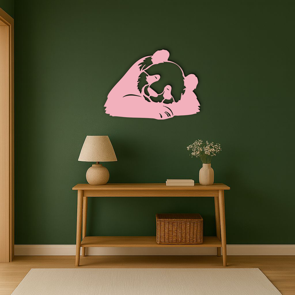 Pink Panda Silhouette Metal Wall Art – Modern Animal Design - KAFGP162 - Tampa Home & Garden Store