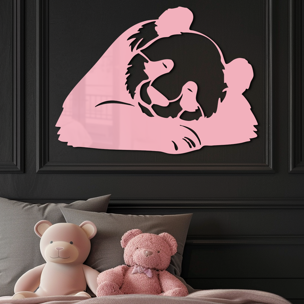Pink Panda Silhouette Metal Wall Art – Modern Animal Design - KAFGP162 - Tampa Home & Garden Store