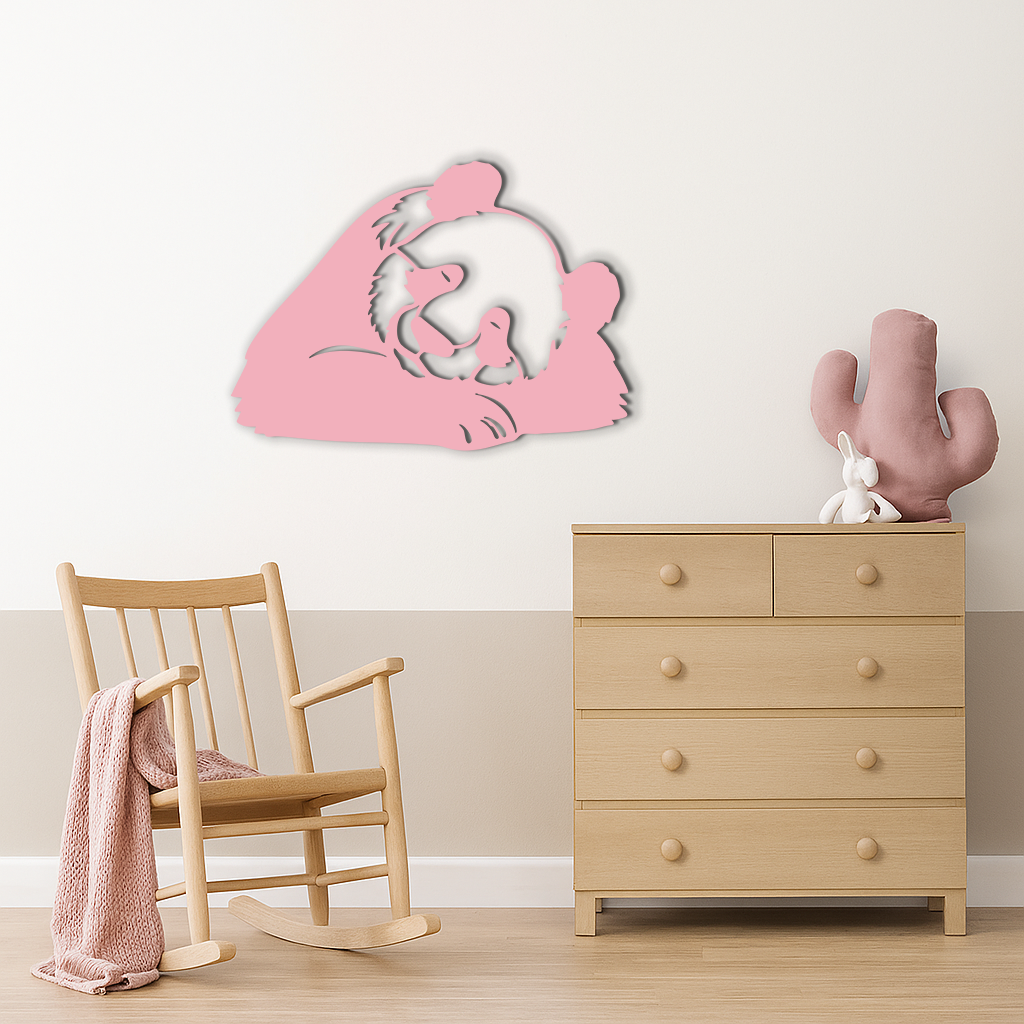 Pink Panda Silhouette Metal Wall Art – Modern Animal Design - KAFGP162 - Tampa Home & Garden Store