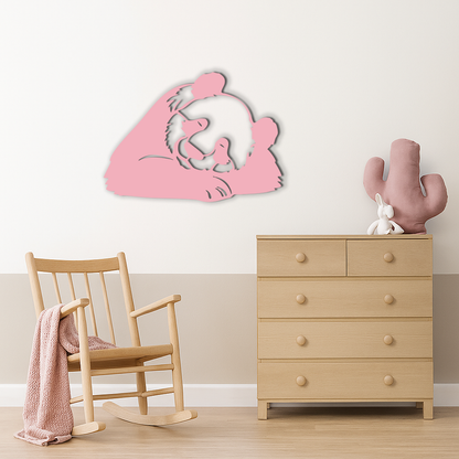 Pink Panda Silhouette Metal Wall Art – Modern Animal Design - KAFGP162 - Tampa Home & Garden Store