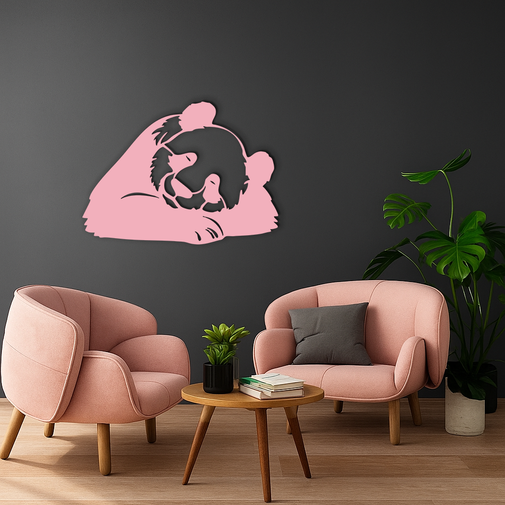 Pink Panda Silhouette Metal Wall Art – Modern Animal Design - KAFGP162 - Tampa Home & Garden Store
