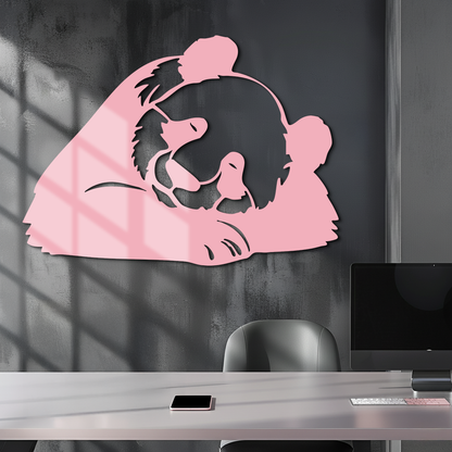 Pink Panda Silhouette Metal Wall Art – Modern Animal Design - KAFGP162 - Tampa Home & Garden Store