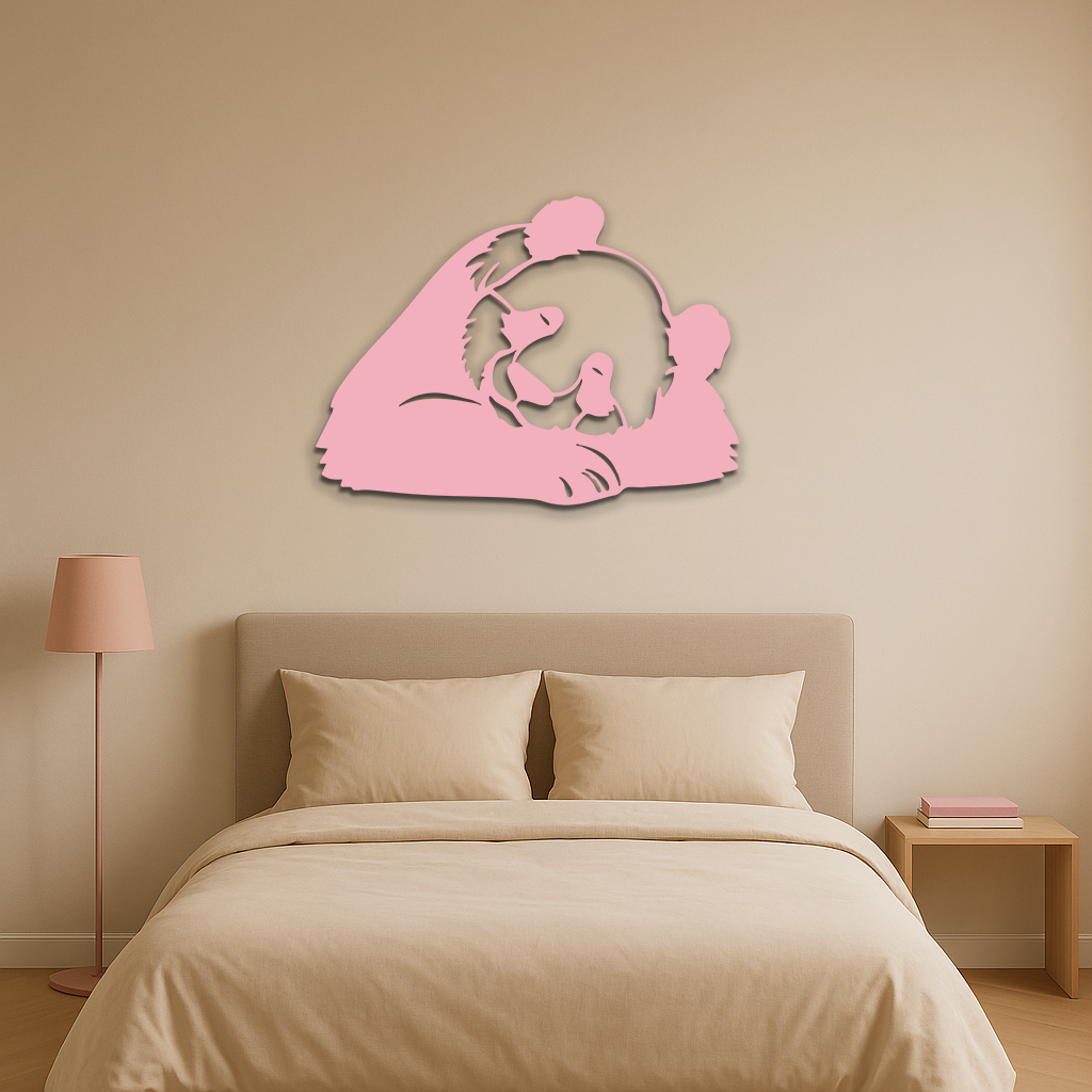Pink Panda Silhouette Metal Wall Art – Modern Animal Design - KAFGP162 - Tampa Home & Garden Store