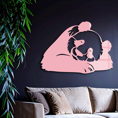 Pink Panda Silhouette Metal Wall Art – Modern Animal Design - KAFGP162 - Tampa Home & Garden Store