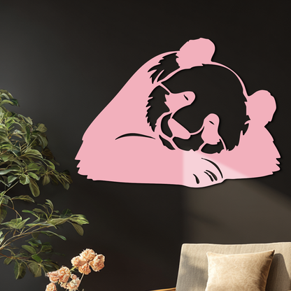 Pink Panda Silhouette Metal Wall Art – Modern Animal Design - KAFGP162 - Tampa Home & Garden Store