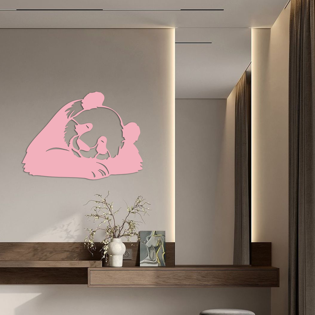 Pink Panda Silhouette Metal Wall Art – Modern Animal Design - KAFGP162 - Tampa Home & Garden Store