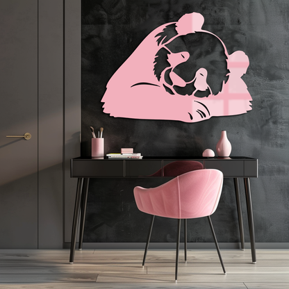 Pink Panda Silhouette Metal Wall Art – Modern Animal Design - KAFGP162 - Tampa Home & Garden Store