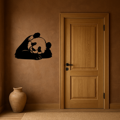 Pink Panda Silhouette Metal Wall Art – Modern Animal Design - KAFGP162 - Tampa Home & Garden Store