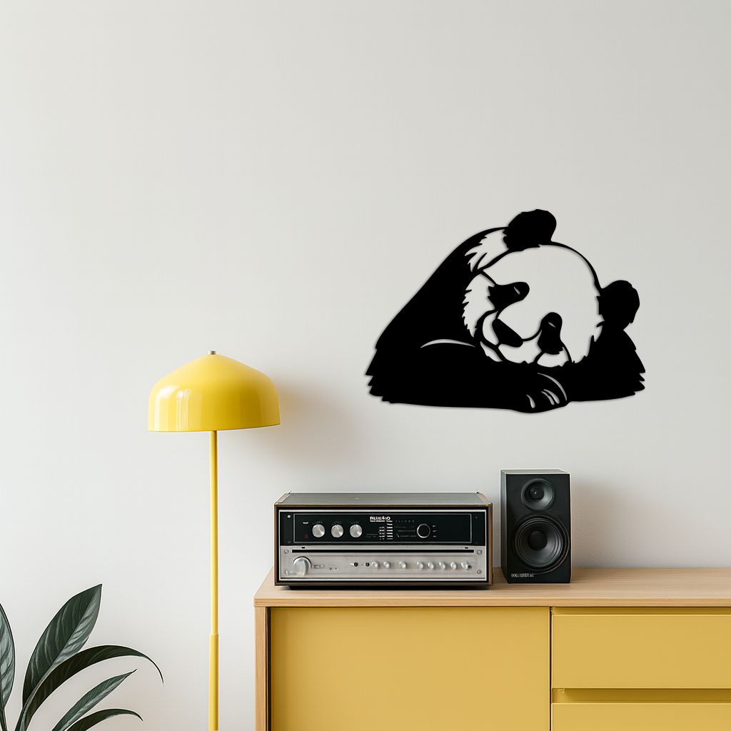 Pink Panda Silhouette Metal Wall Art – Modern Animal Design - KAFGP162 - Tampa Home & Garden Store