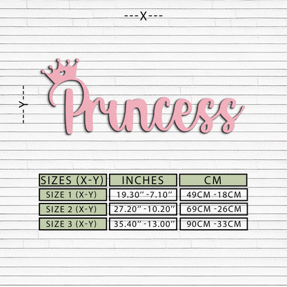 Pink Princess Metal Wall Art – Elegant Typography Silhouette Decor - KAFGP014 - Tampa Home & Garden Store