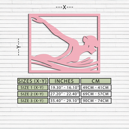 Pink Swimmer Woman Silhouette Metal Wall Art – Sporty Modern Home Decor - KAFGP187 - Tampa Home & Garden Store