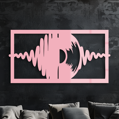 Pink Vinyl Record Soundwave Metal Wall Art – Music Inspired Modern Decor - KAFGP157 - Tampa Home & Garden Store